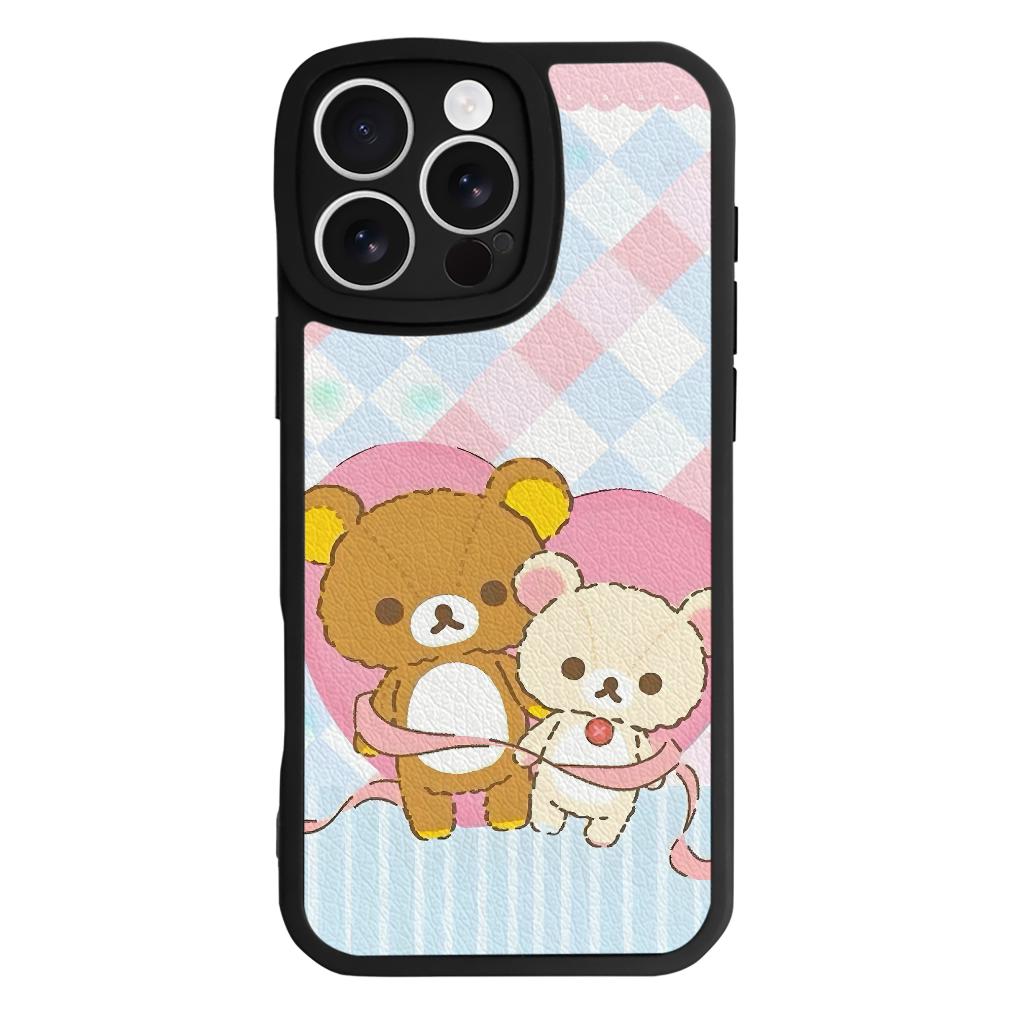 （画像用） リラックマ リラックマ キイロイトリ Rilakkuma Korilakkuma Kiiroitori 【iPhone 16シリーズ対応】シリコンスマホケース（レザー調） 材質：シリコン
